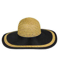 Load image into Gallery viewer, Two Tone Straw Floppy Hat - Just Jamie