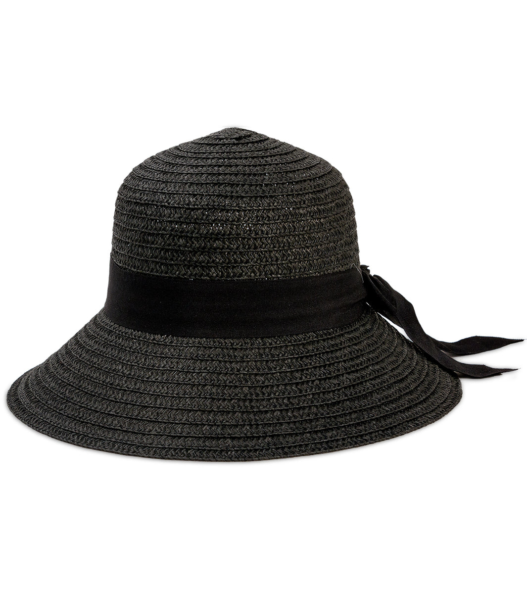 Ribbon Tie Straw Bucket Hat