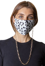 Load image into Gallery viewer, Animal / Solid Black Face Covering with Gold Chain -2pc pack - Just Jamie