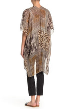 Load image into Gallery viewer, Mixed Media Leopard Print Kimono with Rhinestones - Just Jamie