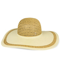 Load image into Gallery viewer, Two Tone Straw Floppy Hat - Just Jamie