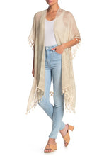 Load image into Gallery viewer, Solid Kimono with Tassel Border - Just Jamie