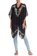 Load image into Gallery viewer, Solid Embroidered Floral Poncho - Just Jamie