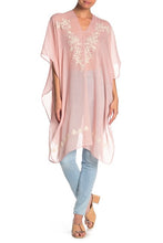 Load image into Gallery viewer, Solid Embroidered Floral Poncho - Just Jamie