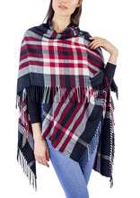 Load image into Gallery viewer, Plaid Supersoft Ruana with Side Fringe - Just Jamie