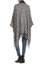 Load image into Gallery viewer, Super Soft Houndstooth Ruana with PU and Zipper - Just Jamie