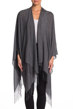 Load image into Gallery viewer, Solid Lightweight Ruana with Fringe - Just Jamie