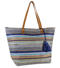 Load image into Gallery viewer, Two Tone Striped Tote - Just Jamie