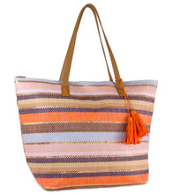 Load image into Gallery viewer, Two Tone Striped Tote - Just Jamie