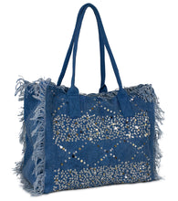 Load image into Gallery viewer, Sequin and Frayed Edge Beach Tote - Just Jamie