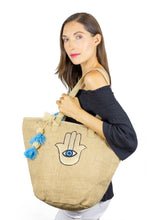 Load image into Gallery viewer, Jute Hand Beach Tote with Tassels - Just Jamie