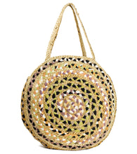 Load image into Gallery viewer, Oversized Circular Multicolor Recycled Jute Bag - Just Jamie