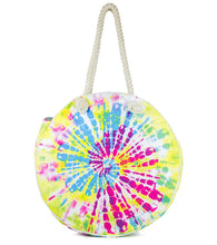 Load image into Gallery viewer, Tie Dye Circular Canvas Beach Tote - Just Jamie