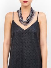 Load image into Gallery viewer, Crochet Ombre Necklace Scarf with Silver Beads - Just Jamie