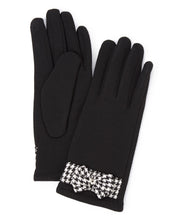 Load image into Gallery viewer, Touch Tone - Solid Glove with Houndstooth Bow - Just Jamie