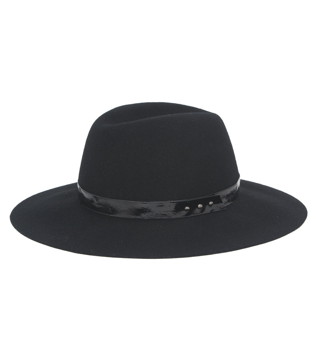 Felt Panama Hat with Patent Band - Just Jamie