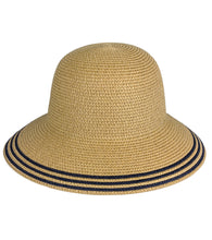 Load image into Gallery viewer, Striped Brim Straw Bucket Hat - Just Jamie