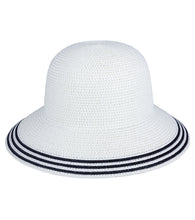 Load image into Gallery viewer, Striped Brim Straw Bucket Hat - Just Jamie