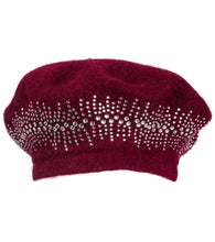 Load image into Gallery viewer, Solid Beret Hat with Rhinestone Embellishment - Just Jamie
