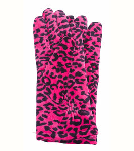 Funky Leopard Velveteen Gloves - Just Jamie