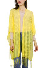 Load image into Gallery viewer, Slinky Solid Fringe Kimono - Just Jamie