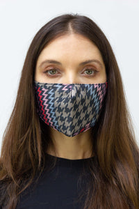 Houndstooth Chevron Face Mask - Just Jamie
