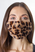 Load image into Gallery viewer, Leopard Faux Mink Fur Facemask Covering - Just Jamie