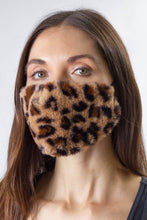 Load image into Gallery viewer, Leopard Faux Mink Fur Facemask Covering - Just Jamie