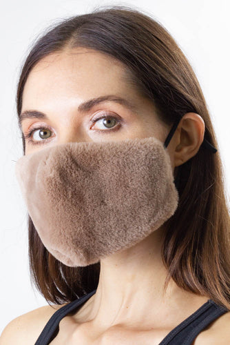 Solid Faux Mink Fur Facemask Covering - Just Jamie