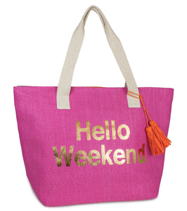 Hello Weekend Insulated Tote Bag - Just Jamie