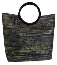 Load image into Gallery viewer, Paper Straw Solid Metallic Bag with Circular Handle - Just Jamie
