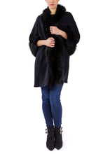 Load image into Gallery viewer, Faux Fur Border Ruana - Just Jamie