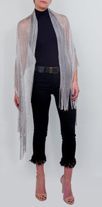 Open Weave Metallic Dressy Wrap - Just Jamie
