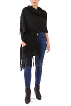 Load image into Gallery viewer, Oversized Two Pocket Shawl with Fringe - Just Jamie